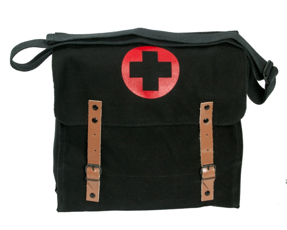 HB081 NATO CANVAS MEDIC BAG BLACK CROSS